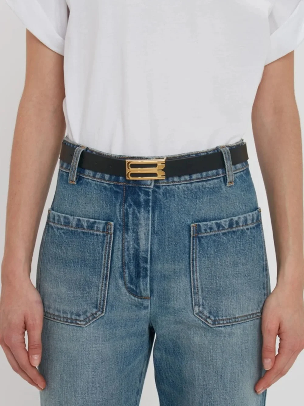 Victoria Beckham Dorian B Finite Belt NWT Black M/L